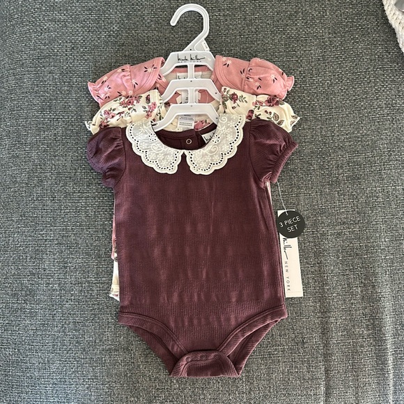 NWT Nicole Miller 3-piece set, onesies, size 3-6 months - Picture 1 of 6